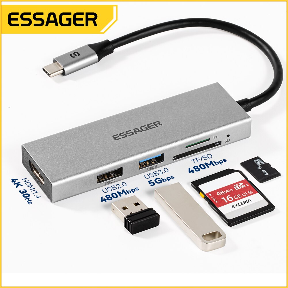 Essager 5 w 1 USB C HUB HDMI-4 – Usb Hub Type C recenzja i cena