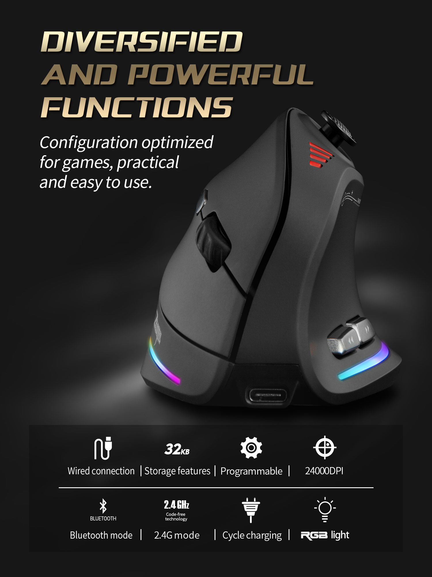 Bezprzewodowa pionowa mysz Jom – Tablet Accessories For Gaming recenzja i cena